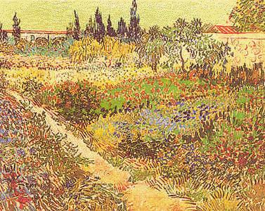 Vincent Van Gogh Garden in Bloom, Arles